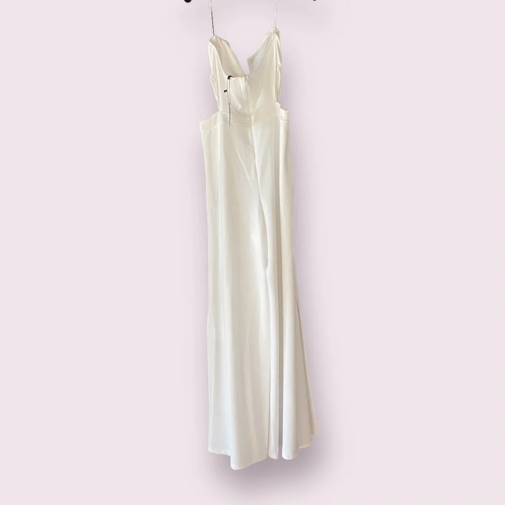 NWT Symphony White Jumpsuit Romper Wedding Shower Bachelorette Party Bridel